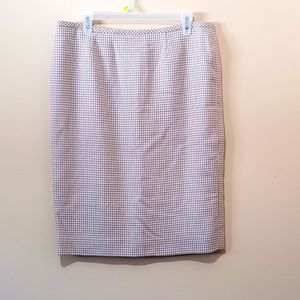 Houndstooth Wool Skirt